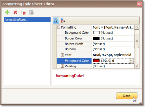 Create Reports - Styles and Conditional Formatting