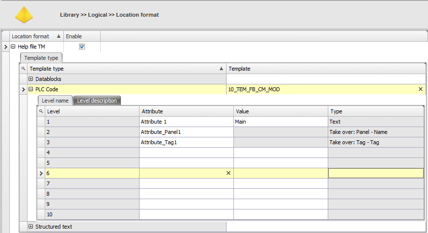 Logical Format Example Logical Location Format